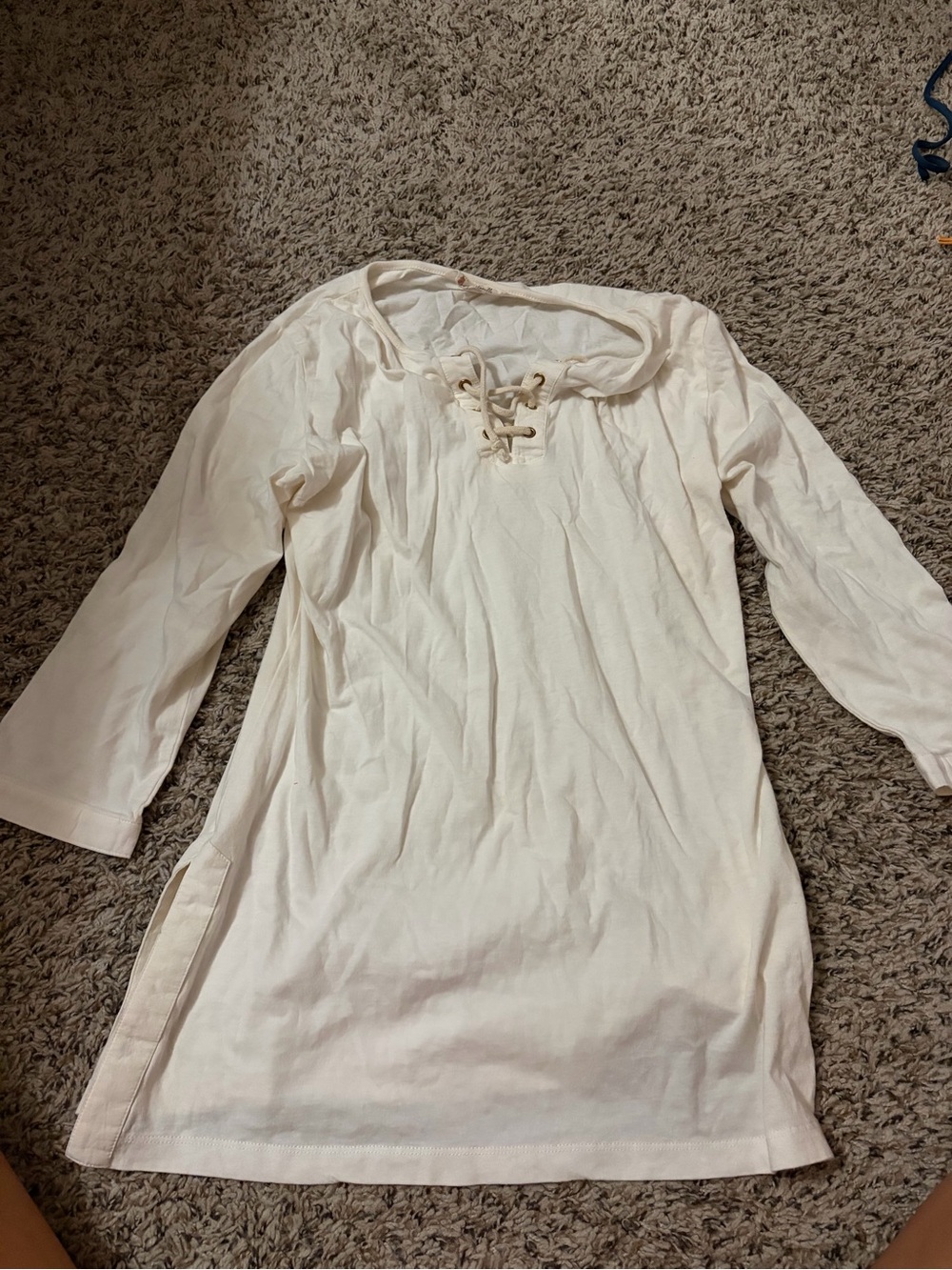 Women's Cream Lace-Up pool cover up